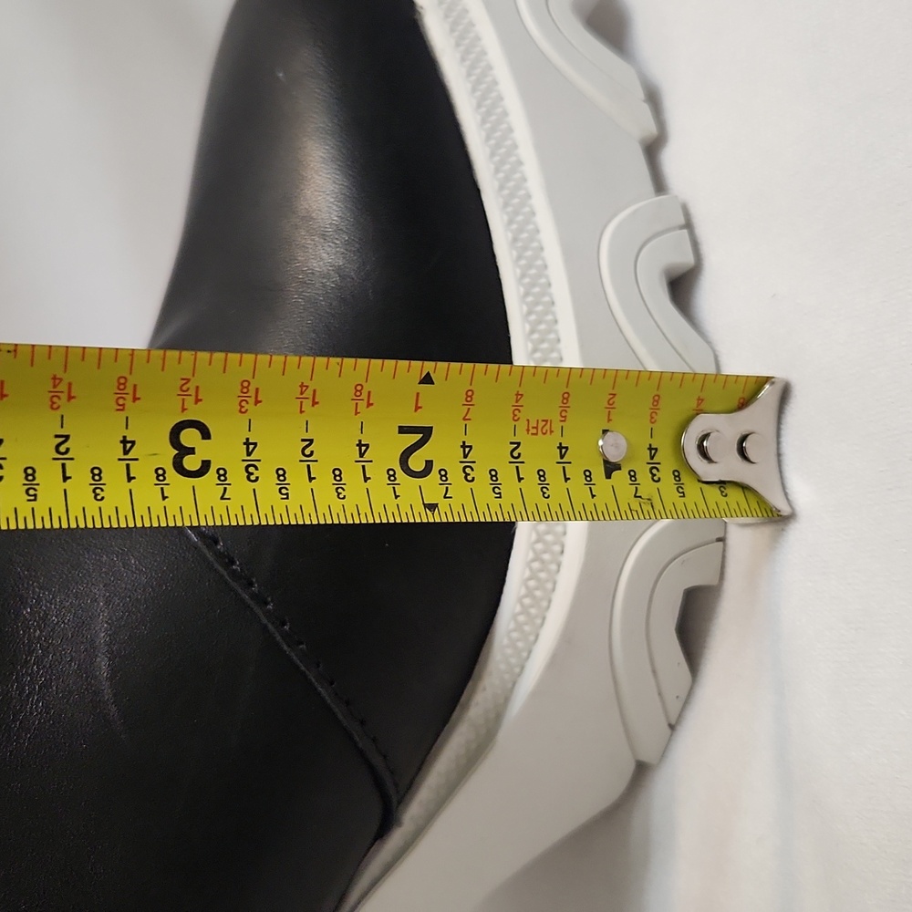 Sorel Brex Chelsea Black White Leather Chunky Heeled Ankle Boots (W Size 9) - Picture 12 of 14